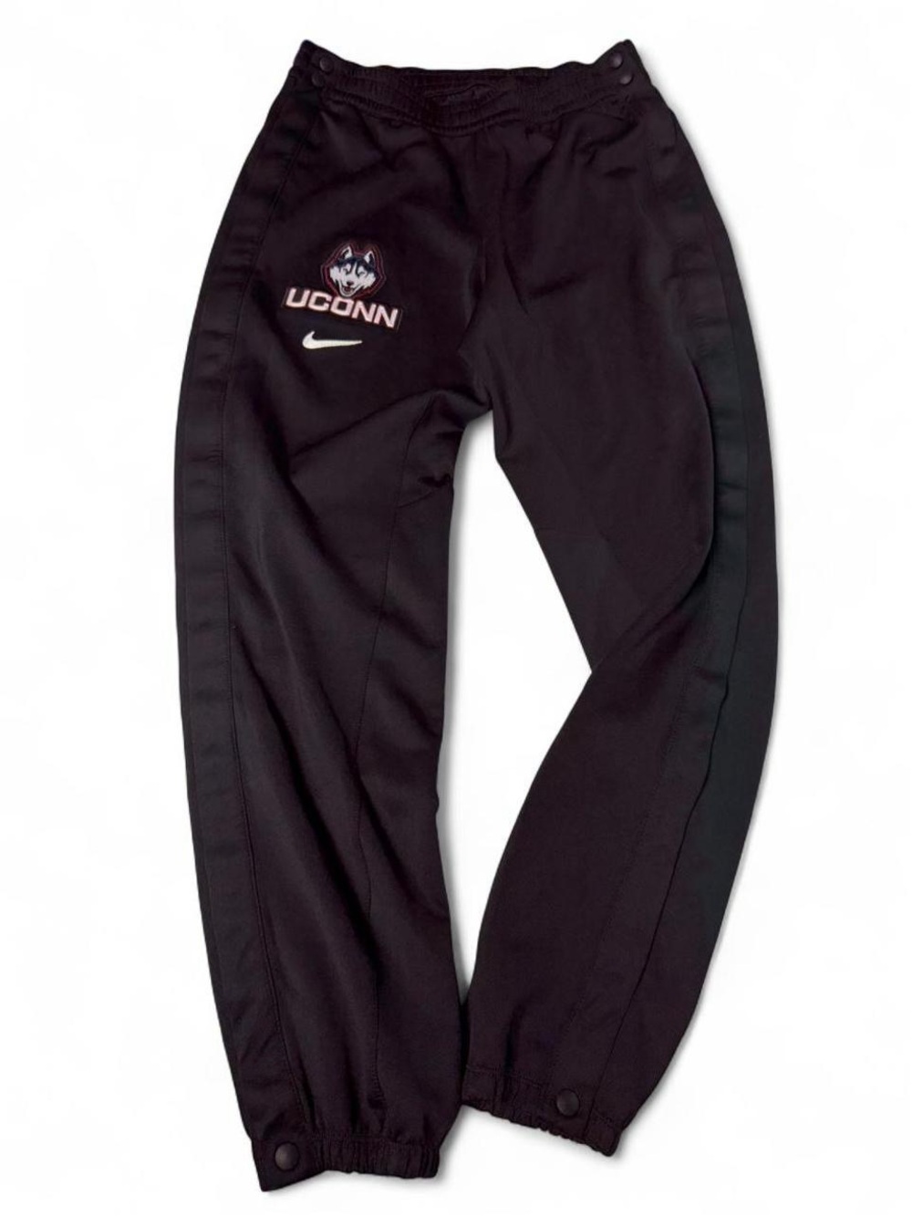 UConn Huskies WBB Team Issued Elite Tearaway Black Pants Women’s M - Number 33